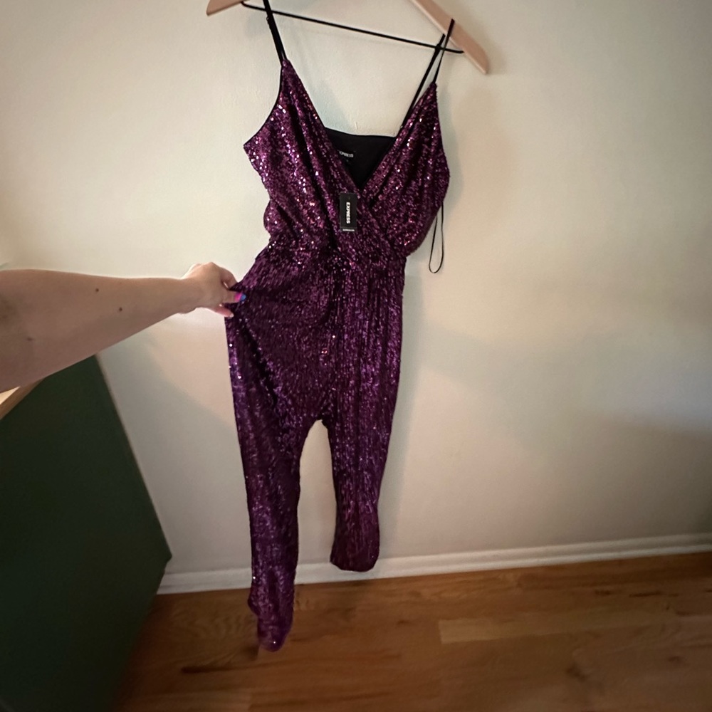 Express | Purple sequin jumpsuit